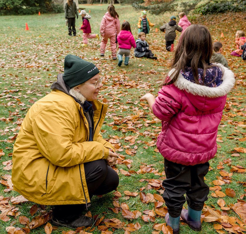 Kids playing in field at Wild & Immersive in maple ridge