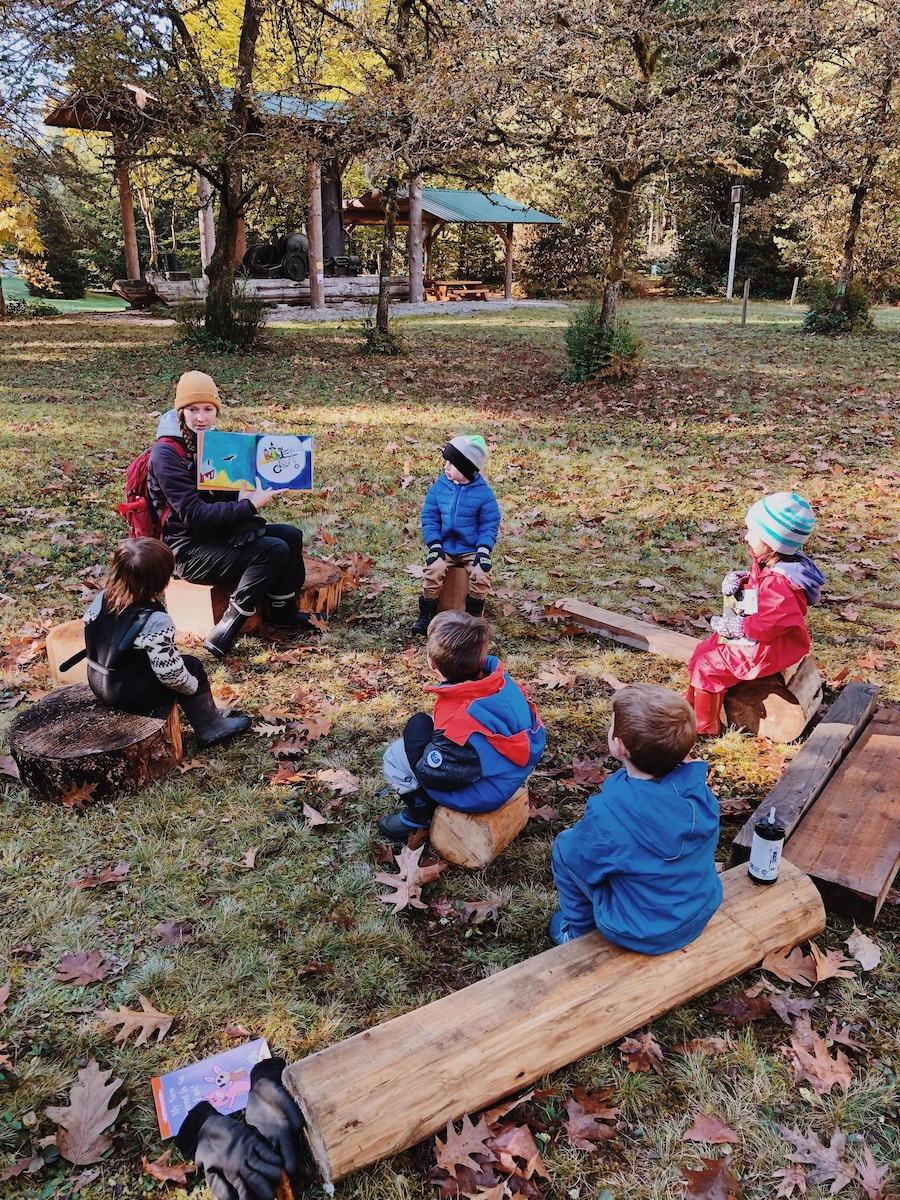 Group of preschool age kids learning at Wild & Immersive